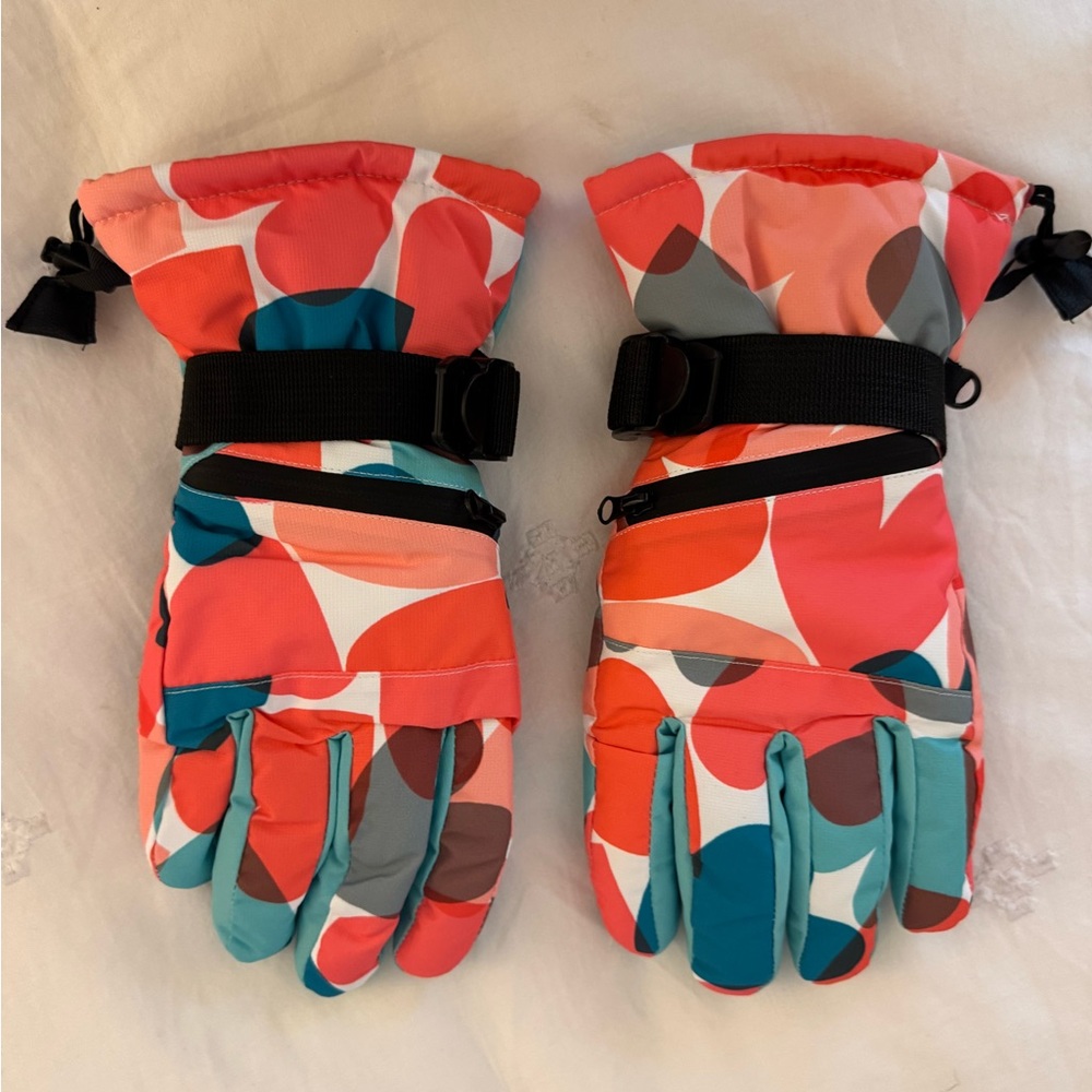 Colorful Waterproof Patterned Ski Gloves